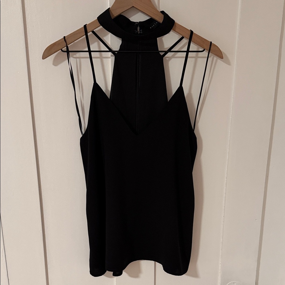 Endless Rose Elegant Black Halter Top